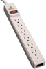 Protect It! 6-Outlet Surge Protector, 8-ft. Cord, 990 Joules, Tel/Modem Protection, Gray Housing -- TLP608TEL