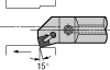 Square Positive Rake 15° Lead -- Style K for Ceramic Inserts