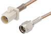 SMA Male to White FAKRA Plug Cable 48 Inch Length Using RG316 Coax - PE39343B-48 - Pasternack
