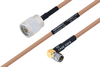 MIL-DTL-17 N Male to SMA Male Right Angle Cable 100 cm Length Using M17/128-RG400 Coax - PE3M0071-100CM - Pasternack