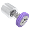 Captive Screw, M4 X 0.7, Press-in, Phillips/Slot Combination, Knurled Purple Knob - 52-49-53-4-012 - Southco