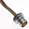 MCV, M23, Receptacle, 12 Pole, Male Straight, Discrete, 0.3M, 10A, Back Mount, Nickel Brass - MCV-12MR-0.3M-BM - Mencom Corporation