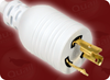 LOCKING NEMA L6-20P WHITE to IEC-60320-C19 AUTO-LOCK CLEAR HOME // Power Cords // Auto-Lock® Power Cords // High Voltage/High Current Auto-Lock® - Locking Blade - 5084.144ALW - Quail Electronics
