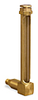 Vented Long Elbow Brass Liquid Level Gage, 4 1/32” Sight Opening, 1/2” Diameter Glass, 1/8” Male NPT Mounting Thread - B1149-19 - Oil-Rite Corp.