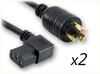 LOCKING NEMA L5-20P to IEC-60320-C13 RIGHT ANGLE x 2 HOME // Power Cords // High Voltage Power Cords // Locking Blade Power Cords - 0735.120 - Quail Electronics