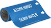 Brady B-946 White on Blue Vinyl Self-Adhesive Pipe Marker - 12 in Height - 30 ft Length - Printed Msg = DEMIN. WATER with Left Arrow - 52674 - 754476-52674 - R. S. Hughes Company, Inc.