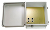 14x12x07 Fiberglass Reinf Polyester FRP Weatherproof Outdoor IP66 NEMA 4 Enclosure, PoE MNT PLT Gray -- TEF141207-400 - Image