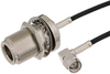 SMA Male Right Angle to N Female Bulkhead Cable 36 Inch Length Using RG174 Coax - PE34351-36 - Pasternack