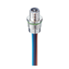 M12 Power Receptacle Connector: Male, front mount, 4-pin, T-coded, silver housing, 50 V AC / 60 V DC, -- RSF6U 4T-033