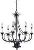 Light Single Tier Chandelier - F2533/6BK - Murray Feiss Lighting