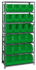 Open Shelving, 7Shelves, 24Bins, Green; Shelving Unit Type Quantum Storage - 44AC6718 - Newark, An Avnet Company