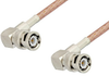 BNC Male Right Angle to BNC Male Right Angle Cable 12 Inch Length Using PE-P195 Coax - PE37640-12 - Pasternack
