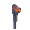 M8 Snap-In Sensor/Actuator Single-Ended Cordset: Female, angled, 5-pin, B-coded, translucent body, 50 V AC / 60 V DC, 3 A; PUR black cable, 5-wires, 0.25 mm² - RKMW 5-506 - Belden Inc.