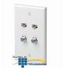 Leviton Quickplate with 2 Data Ports and 2 F-connectors - 5EA20-S4 - TelephoneStuff.com