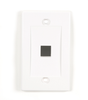 1-Port White Single-Gang Keystone Wallplate - WPWH-1 - Black Box