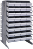 2 Side Sloped Rack, 16Shelves, 64Bin/gry; Shelving Unit Type Quantum Storage - 44AC6414 - Newark, An Avnet Company