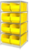 Open Wire Shelving, 5Shelves, 8Bins, Yel; Shelving Unit Type Quantum Storage - 44AC8183 - Newark, An Avnet Company
