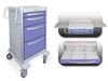 4 Drawer Junior Tall Lightweight Aluminum Bedside/Slim Cart -- JTGKA-3699-VIL - Image