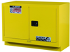 Justrite 31 gal Yellow Hazardous Material Storage Cabinet - 48 in Width - 35 3/4 in Height - Floor Standing - 697841-12080 - 697841-12080 - R. S. Hughes Company, Inc.