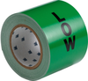 Brady B-946 Black on Green Vinyl Self-Adhesive Pipe Marker - 4 in Height - 30 yd Length - Printed Msg = LOW - 55371 - 754476-55371 - R. S. Hughes Company, Inc.