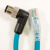 OBSOLETE - Alpha Connect Ethernet Cordset - M12 Male 90 Deg to RJ45 Male - 24AWG 2 Poles - DW04QR117 - Teal - 0.6M (1.97ft) - ALPDW04QR117-TL355 - Lapp Tannehill
