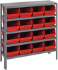 Open Shelving, 5Shelves, 16Bins, Red; Shelving Unit Type Quantum Storage - 44AC8934 - Newark, An Avnet Company