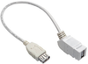 USB 2.0 All-in-One Keystone/Panel Mount Coupler Cable (F/F), Angled Connector, White, 1 ft. -- U060-001-KPA-WH - Image