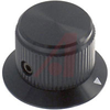 Knob;Instrumentation;Dia 1in;Shaft Sz 0.25in;Screw;Triangle;Black Gloss;Aluminum -- 70126066