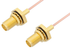 SMA Female Bulkhead to SMA Female Bulkhead Cable 48 Inch Length Using PE-047SR Coax, RoHS - PE33789LF-48 - Pasternack