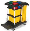 Rubbermaid Microfiber Janitor Cart with Color Coded Pails - 8024 - U.S. Plastic Corporation