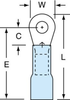 3M Scotchlok Blue Brazed Ring Terminal MH14-6R/LK - 1 in Length - 0.31 in Wide - 0.09 in Inside Diameter - #6 Stud - 054007-06321 - R. S. Hughes Company, Inc.