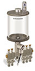 Levelux Clear View Multiple Feed Electro Lubricator, 1 qt Pyrex Reservoir, 5 Feeds, 1/4” OD Tube Outlets, 24VDC - B5177-032PB05024D1W - Oil-Rite Corp.