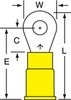 3M Scotchlok Yellow Brazed Vinyl Brazed Ring Terminal MV10-8RK - 1.03 in Length - 0.38 in Wide - 0.135 in Inside Diameter - #8 Stud - 054007-01922 - R. S. Hughes Company, Inc.