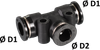 Mini Unequal Tube Tee Connector - FIPA Inc.