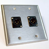 HAVE 2-Gang Stainless Wallplate 2-Black & Gold XLR Male -- HAVWP2009XLRMBG2 - Image