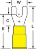 3M Scotchlok Yellow Non-Locking Butted Nylon Butted Fork & Spade Terminal MNG10-6FX - 1.03 in Length - 0.38 in Fork Width - #6 Stud - 051128-58859 - R. S. Hughes Company, Inc.