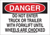 Brady B-555 Aluminum Rectangle White Truck & Forklift Warehouse Traffic Sign - 14 in Width x 10 in Height - 129522 - 754473-78592 - R. S. Hughes Company, Inc.