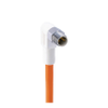 M8 F&B (Wash-Down) Sensor/Actuator Single-Ended Cordset: Male, angled, 3-pin, A-coded, white body, 50 V AC / 60 V DC, 4 A; TPE orange cable, 3-wires, 0.25 mm² - WRSMWV 3-520 - Belden Inc.