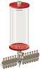 Red Color Key, Clear View Multiple Feed Electro Lubricator, 1 gal Acrylic Reservoir, 13 Feeds, 1/8