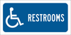 Brady B-120 Fiberglass Reinforced Polyester Rectangle Blue Restroom Sign - 12 in Width x 6 in Height - TEXT: RESTROOMS - 91319 -- 754476-91319 - Image