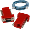 SeaI/O DB9 Female to RJ45 Adapter (RS-422 Pinout) and CAT5 7' Patch Cable (Blue) -- KT120