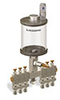 Levelux Clear View Multiple Feed Manual Lubricator, 1 pt Acrylic Reservoir, 6 Feeds, 1/4” OD Tube Outlets - B5178-016AB061W - Oil-Rite Corp.