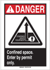 Brady B-120 Fiberglass Reinforced Polyester Rectangle White Confined Space Sign - 10 in Width x 14 in Height - TEXT: CONFINED SPACE ENTER BY PERMIT ONLY - 44982 - 754476-44982 - R. S. Hughes Company, Inc.