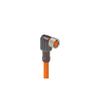 M8 pigtail, Automotive Line, female, 4-pin, A-coded, angled, PUR orange cable, unshielded, IP67 -- RKMWV 4-1006 - Image