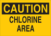 Brady B-555 Aluminum Rectangle Yellow Chemical, Biohazard, Hazardous & Flammable Material Sign - 14 in Width x 10 in Height - TEXT: CAUTION CHLORINE AREA - 40831 - 754476-40831 - R. S. Hughes Company, Inc.