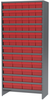 Akro-Mils 6500 lb Adjustable Gray Powder Coated Steel 22 ga Enclosed Adjustable Fixed Shelving System - 24 Bins, 36 Bins - 6500 lb Total Capacity - ASC1879AST RED -- ASC1879AST RED - Image