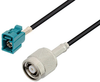Water Blue FAKRA Jack to Reverse Polarity TNC Male Low Loss Cable 50 cm Length Using LMR-100 Coax - PE3W03361-50CM - Pasternack