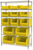 Akro-Mils Akrobin 2000 lb Adjustable Yellow Chrome Steel Open Adjustable Fixed Shelving System - 3 Bins, 4 Bins - 2000 lb Total Capacity - AWS1848SAB YELLOW - AWS1848SAB YELLOW - R. S. Hughes Company, Inc.