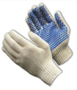 PIP 37-C110B Blue/White Small Cotton/Polyester Full Fingered Work & General Purpose Gloves - PVC Brick Pattern Palm & Fingers Coating - 8.9 in Length - 616314-02823 - 616314-02823 - R. S. Hughes Company, Inc.