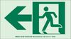 Brady Bradyglo B-523 Polyester Rectangle White Exit Sign - 5.3 in Width x 0.6 in Height - Glow in the Dark, Laminated - 81891 - 754473-81891 - R. S. Hughes Company, Inc.